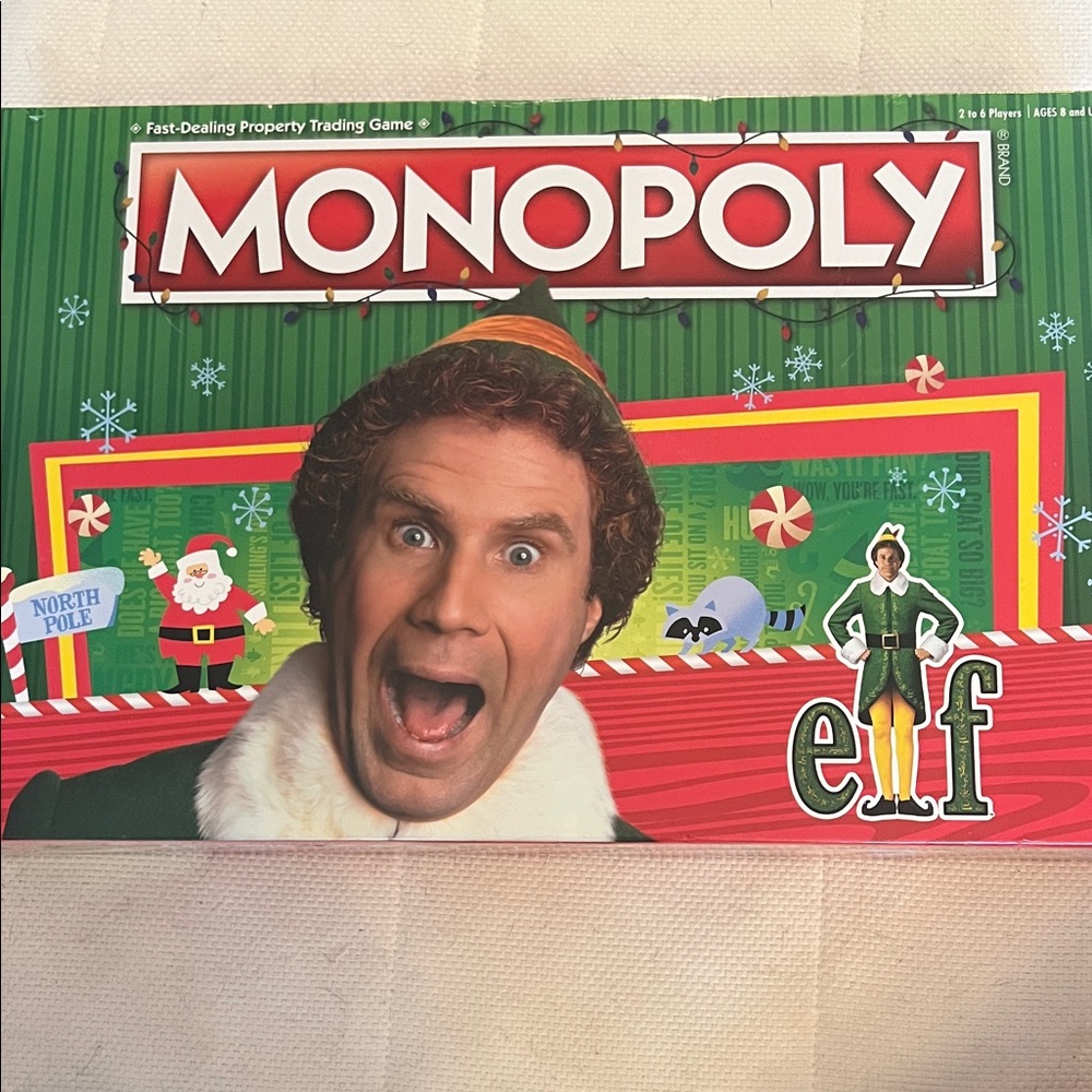 Monopoly Elf Edition Board Game - Green and Red